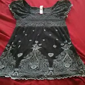 Lovely black and grey peasant shirt